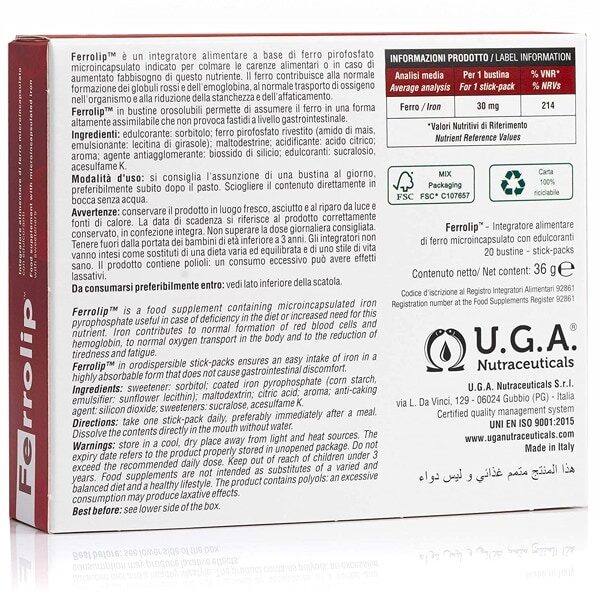 integratore ferro ferrolip bustine retro